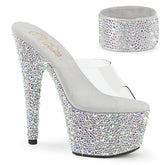 Pleaser Bejeweled 712Ms Clear Silver Rhinestone Platform Shoes